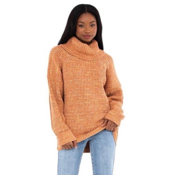 Free People Leo Cowl Neck Sweater Petal Combo NWOT - Picture 2 of 13